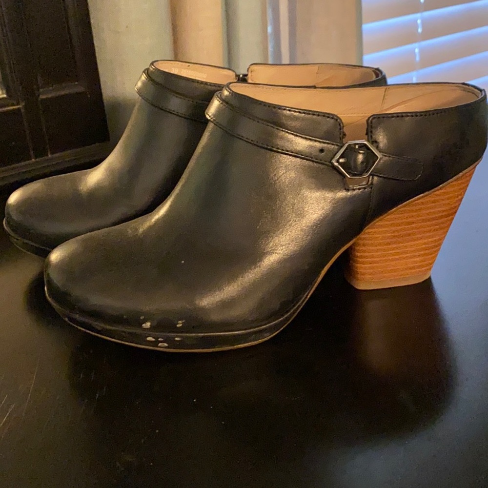 Dansko mules with stacked wide heel 2.5”